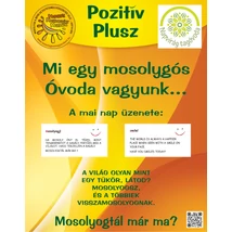 Szülőváró/Vendégváró Pozitív Plusz tábla saját logóval - 2*30 db kártyalappal